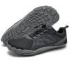 imageWateLves Barefoot Water Shoes for Women Men Wide Toe QuickDry Lightweight Mesh Breathable Aqua Shoes with Drainage Holes for Beach Swim Yoga Exercise Surf Pool BoatDark Gray