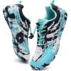imageWateLves Barefoot Water Shoes for Women Men Wide Toe QuickDry Lightweight Mesh Breathable Aqua Shoes with Drainage Holes for Beach Swim Yoga Exercise Surf Pool BoatGreenWhite