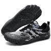 imageWateLves Barefoot Water Shoes for Women Men Wide Toe QuickDry Lightweight Mesh Breathable Aqua Shoes with Drainage Holes for Beach Swim Yoga Exercise Surf Pool BoatBlackGrey