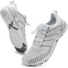 imageWateLves Barefoot Water Shoes Women Men Anti Slip Wide Toe Breathable Walking Shoes Minimalist Zero Drop Sneakers for Beach Travel HikingAwhiteGrey