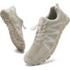 imageWateLves Barefoot Water Shoes Women Men Breathable Wide Width Toe Box Beach Walking Shoes Comfortable Slip On Minimalist Sneakers for Travel HikingAbeige