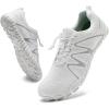 imageWateLves Barefoot Water Shoes Women Men Breathable Wide Width Toe Box Beach Walking Shoes Comfortable Slip On Minimalist Sneakers for Travel HikingAwhite
