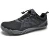 imageWateLves Barefoot Water Shoes for Women Men Wide Toe QuickDry Lightweight Mesh Breathable Aqua Shoes with Drainage Holes for Beach Swim Yoga Exercise Surf Pool BoatDark Gray
