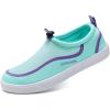 imageWateLves Water Shoes for Men and Women  QuickDry MultiPurpose Casual Water Sneakers SlipOn with Drainage Holes  Lightweight NonSlip Aqua Shoes for Outdoor Water SportsGreenPurple