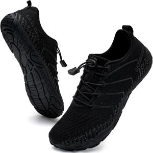 imageWateLves Barefoot Water Shoes Women Men Anti Slip Wide Toe Breathable Walking Shoes Minimalist Zero Drop Sneakers for Beach Travel HikingAblack