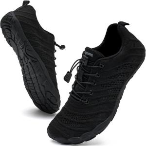 imageWateLves Barefoot Water Shoes Women Men Anti Slip Wide Toe Breathable Walking Shoes Minimalist Zero Drop Sneakers for Beach Travel HikingBblack