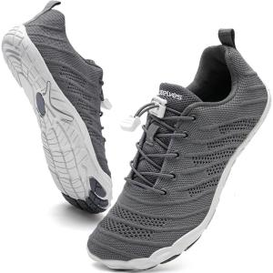 imageWateLves Barefoot Water Shoes Women Men Anti Slip Wide Toe Breathable Walking Shoes Minimalist Zero Drop Sneakers for Beach Travel HikingBgrey