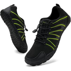 imageWateLves Barefoot Water Shoes Women Men Breathable Wide Width Toe Box Beach Walking Shoes Comfortable Slip On Minimalist Sneakers for Travel HikingBblackGreen