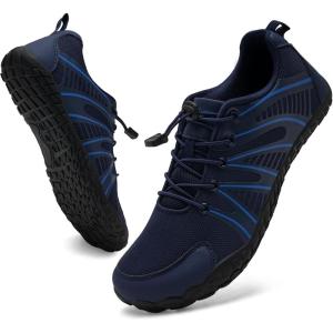 imageWateLves Barefoot Water Shoes Women Men Breathable Wide Width Toe Box Beach Walking Shoes Comfortable Slip On Minimalist Sneakers for Travel HikingBblue