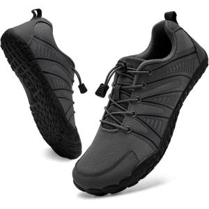 imageWateLves Barefoot Water Shoes Women Men Breathable Wide Width Toe Box Beach Walking Shoes Comfortable Slip On Minimalist Sneakers for Travel HikingBdark Grey