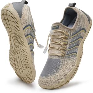 imageWateLves Barefoot Water Shoes for Women Men Quick Dry Aqua Swim Shoes for Outdoor Fishing Beach Pool Boat Surfing WalkingBeige
