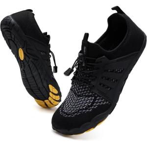 imageWateLves Barefoot Water Shoes for Women Men Quick Dry Aqua Swim Shoes for Outdoor Fishing Beach Pool Boat Surfing WalkingBlackWhite