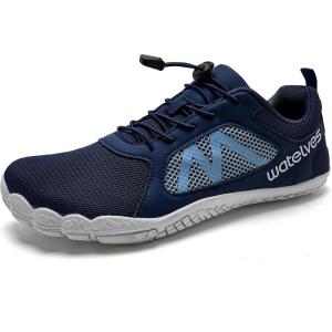 imageWateLves Barefoot Water Shoes for Women Men Wide Toe QuickDry Lightweight Mesh Breathable Aqua Shoes with Drainage Holes for Beach Swim Yoga Exercise Surf Pool BoatNavy Blue