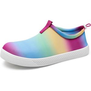 imageWateLves Water Shoes for Men and Women  QuickDry MultiPurpose Casual Water Sneakers SlipOn with Drainage Holes  Lightweight NonSlip Aqua Shoes for Outdoor Water SportsRainbow