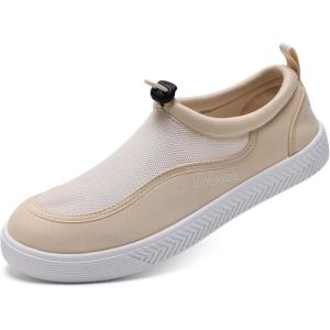 imageWateLves Water Shoes for Men and Women  QuickDry MultiPurpose Casual Water Sneakers SlipOn with Drainage Holes  Lightweight NonSlip Aqua Shoes for Outdoor Water SportsMeshBeige