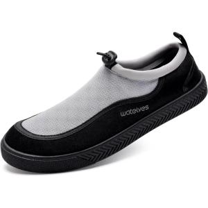 imageWateLves Water Shoes for Men and Women  QuickDry MultiPurpose Casual Water Sneakers SlipOn with Drainage Holes  Lightweight NonSlip Aqua Shoes for Outdoor Water SportsGrey