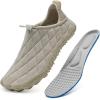 imageWateLves Barefoot Water Shoes Women Men Breathable Wide Toe Slip On Beach Walking Shoes Comfortable Travel Minimalist Zero Drop SneakersApricot