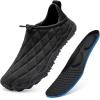 imageWateLves Barefoot Water Shoes Women Men Breathable Wide Toe Slip On Beach Walking Shoes Comfortable Travel Minimalist Zero Drop SneakersBlack