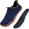 imageWateLves Barefoot Water Shoes Women Men Breathable Wide Toe Slip On Beach Walking Shoes Comfortable Travel Minimalist Zero Drop SneakersDark Blue