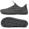 imageWateLves Barefoot Water Shoes Women Men Breathable Wide Toe Slip On Beach Walking Shoes Comfortable Travel Minimalist Zero Drop SneakersDark Grey