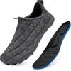 imageWateLves Barefoot Water Shoes Women Men Breathable Wide Toe Slip On Beach Walking Shoes Comfortable Travel Minimalist Zero Drop SneakersDark Grey
