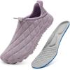 imageWateLves Barefoot Water Shoes Women Men Breathable Wide Toe Slip On Beach Walking Shoes Comfortable Travel Minimalist Zero Drop SneakersLight Purple
