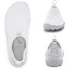 imageWateLves Barefoot Water Shoes Women Men Breathable Wide Toe Slip On Beach Walking Shoes Comfortable Travel Minimalist Zero Drop SneakersWhite