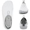 imageWateLves Barefoot Water Shoes Women Men Breathable Wide Toe Slip On Beach Walking Shoes Comfortable Travel Minimalist Zero Drop SneakersWhiteGrey
