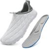 imageWateLves Barefoot Water Shoes Women Men Breathable Wide Toe Slip On Beach Walking Shoes Comfortable Travel Minimalist Zero Drop SneakersWhiteGrey