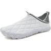 imageWateLves Barefoot Water Shoes Women Men Breathable Wide Toe Slip On Beach Walking Shoes Comfortable Travel Minimalist Zero Drop SneakersWhiteGrey