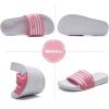 imageWateLves Girls ampamp Boys Slide Sandals Kids Summer Slippers Slip On for Outdoor Beach Pool Shower Little KidBig KidPinkWhite Stripe