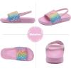 imageWateLves Toddler Boys Girls Slides Sandals for Swim Beach Kids Water Shoes Casual Summer SlippersFishscaleRainbow