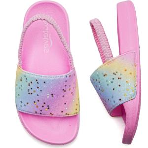 imageWateLves Toddler Boys Girls Slides Sandals for Swim Beach Kids Water Shoes Casual Summer SlippersGlitteStar