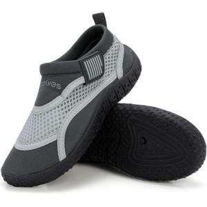 imageWateLves Kids Water Shoes Toddler Quick Dry Barefoot Shoes Girls Boys Aqua Athletic Sneakers for Beach Hiking Swim Kayak Sport Accessories Camping EssentialsDark Gray