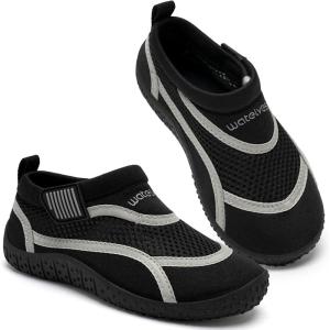 imageWateLves Kids Water Shoes Toddler Quick Dry Barefoot Shoes Girls Boys Aqua Athletic Sneakers for Beach Hiking Swim Kayak Sport Accessories Camping EssentialsBlack