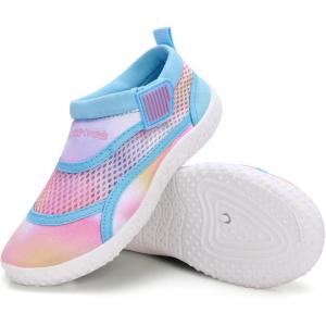 imageWateLves Kids Water Shoes Toddler Quick Dry Barefoot Shoes Girls Boys Aqua Athletic Sneakers for Beach Hiking Swim Kayak Sport Accessories Camping EssentialsRainbow