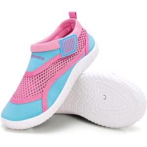 imageWateLves Kids Water Shoes Toddler Quick Dry Barefoot Shoes Girls Boys Aqua Athletic Sneakers for Beach Hiking Swim Kayak Sport Accessories Camping EssentialsBlue Pink