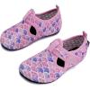 imageWateLves Kids Water Shoes Toddler Barefoot Swim Beach Shoes Girls Boys Breathable Quick Dry Aqua SocksFish ScalePink Purple