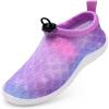 imageWateLves Toddler Water Shoes Kids Boys and Girls Quick Dry Lightweight NonSlip Aqua Swim Socks with Flexible Thick Sole for Beach Pool SurfingPurple Fishscales