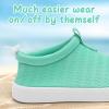 imageWateLves Toddler Water Shoes Kids Boys and Girls Quick Dry Water Sneakers Slip On Aqua Swim Shoes for Beach Daily WalkingMoon Green