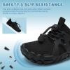 imageWateLves ToddlerLittleBigKid Water Shoes Wide Barefoot Aqua Athletic Sneakers Girls Boys Hiking Beach Swim Fast Dry Shoes Builtin Heel GripsAll Black
