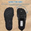 imageWateLves ToddlerLittleBigKid Water Shoes Wide Barefoot Aqua Athletic Sneakers Girls Boys Hiking Beach Swim Fast Dry Shoes Builtin Heel GripsAll Black