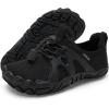 imageWateLves ToddlerLittleBigKid Water Shoes Wide Barefoot Aqua Athletic Sneakers Girls Boys Hiking Beach Swim Fast Dry Shoes Builtin Heel GripsAll Black