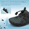 imageWateLves ToddlerLittleBigKid Water Shoes Wide Barefoot Aqua Athletic Sneakers Girls Boys Hiking Beach Swim Fast Dry Shoes Builtin Heel GripsDark Gray