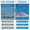 imageWateLves ToddlerLittleBigKid Water Shoes Wide Barefoot Aqua Athletic Sneakers Girls Boys Hiking Beach Swim Fast Dry Shoes Builtin Heel GripsFishscale Pink Purple