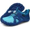imageWateLves ToddlerLittleBigKid Water Shoes Wide Barefoot Aqua Athletic Sneakers Girls Boys Hiking Beach Swim Fast Dry Shoes Builtin Heel GripsGradient Blue