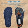 imageWateLves ToddlerLittleBigKid Water Shoes Wide Barefoot Aqua Athletic Sneakers Girls Boys Hiking Beach Swim Fast Dry Shoes Builtin Heel GripsNavy Dinosaur