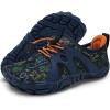 imageWateLves ToddlerLittleBigKid Water Shoes Wide Barefoot Aqua Athletic Sneakers Girls Boys Hiking Beach Swim Fast Dry Shoes Builtin Heel GripsNavy Dinosaur