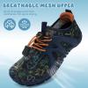 imageWateLves ToddlerLittleBigKid Water Shoes Wide Barefoot Aqua Athletic Sneakers Girls Boys Hiking Beach Swim Fast Dry Shoes Builtin Heel GripsNavy Dinosaur
