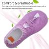 imageWateLves Water Shoes for Toddler Little Kid Minimalist Wide Barefoot Zero Drop Sole Splay Naturally Aqua Sneakers Boys GirlsDqPurple